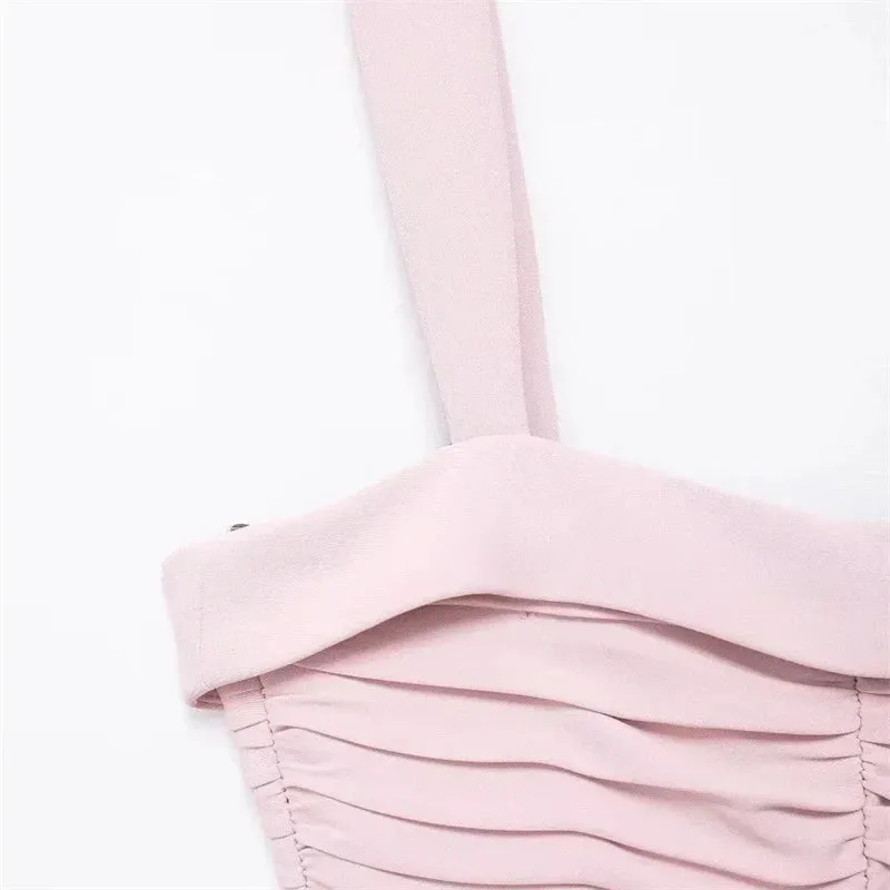 Romantic Blush Ruffled Dress for Sunny Days