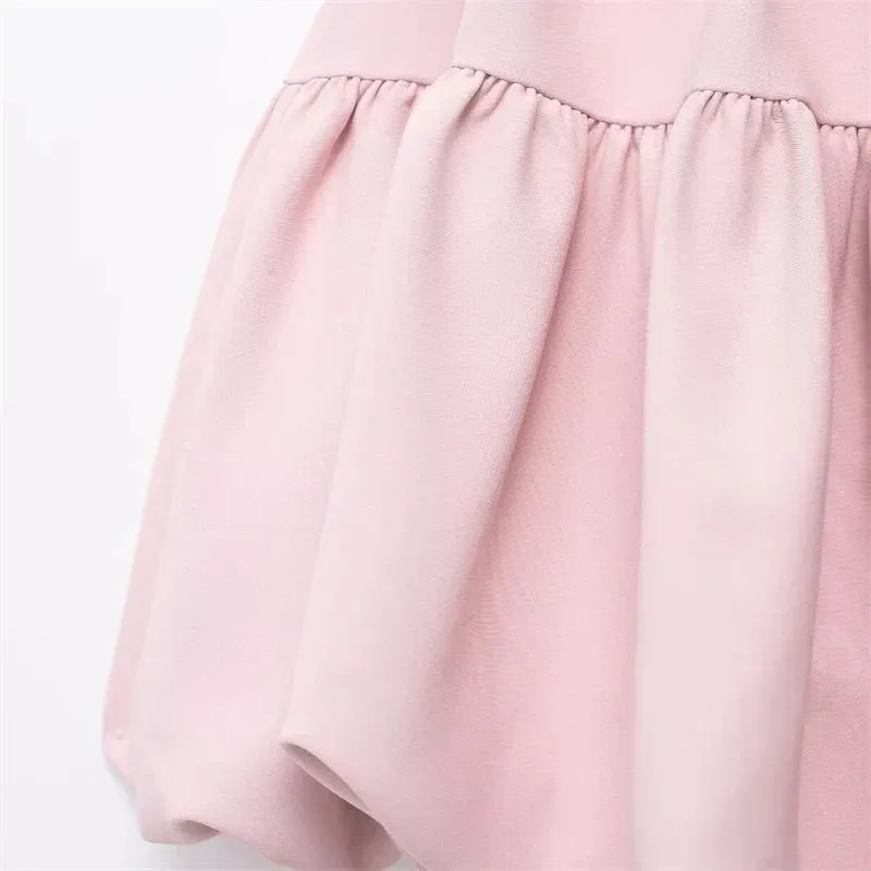 Romantic Blush Ruffled Dress for Sunny Days