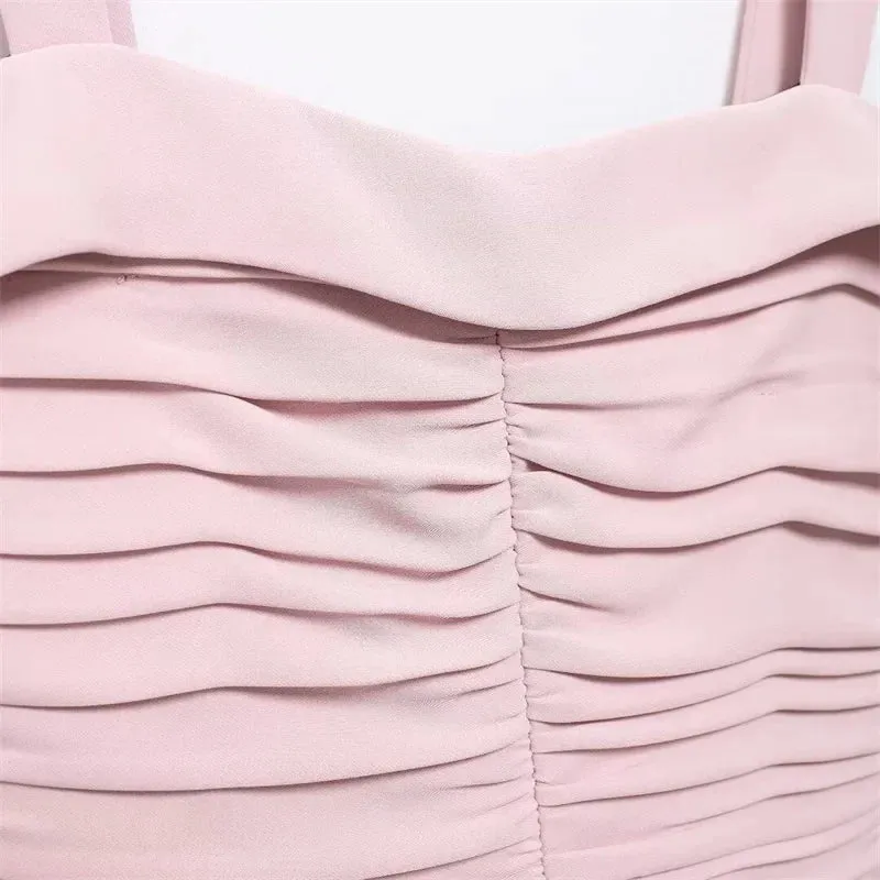 Romantic Blush Ruffled Dress for Sunny Days