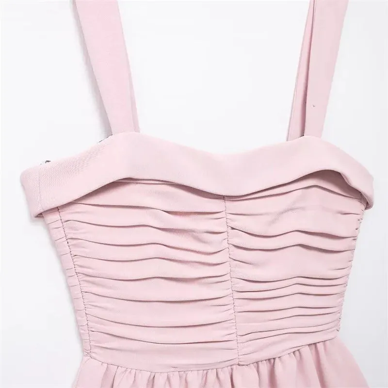 Romantic Blush Ruffled Dress for Sunny Days