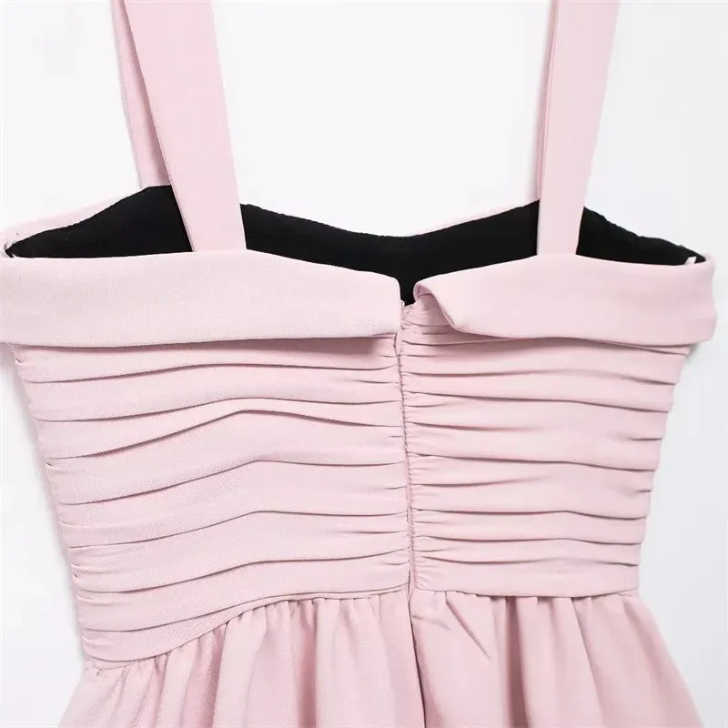 Romantic Blush Ruffled Dress for Sunny Days
