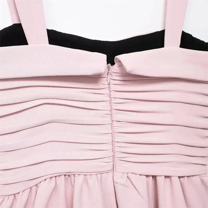 Romantic Blush Ruffled Dress for Sunny Days