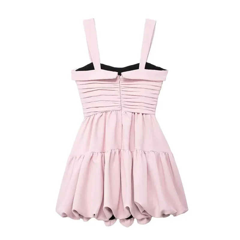 Romantic Blush Ruffled Dress for Sunny Days