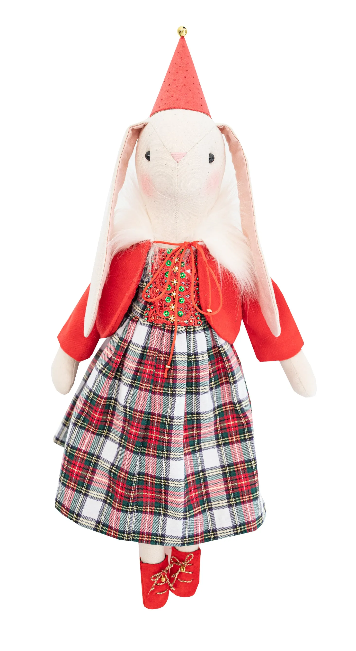 SOPHIE - SANTA'S RED CHRISTMAS TARTAN BIMBOM BUNNY