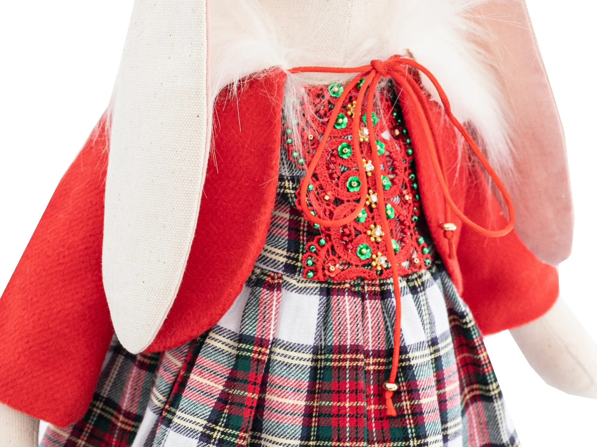 SOPHIE - SANTA'S RED CHRISTMAS TARTAN BIMBOM BUNNY