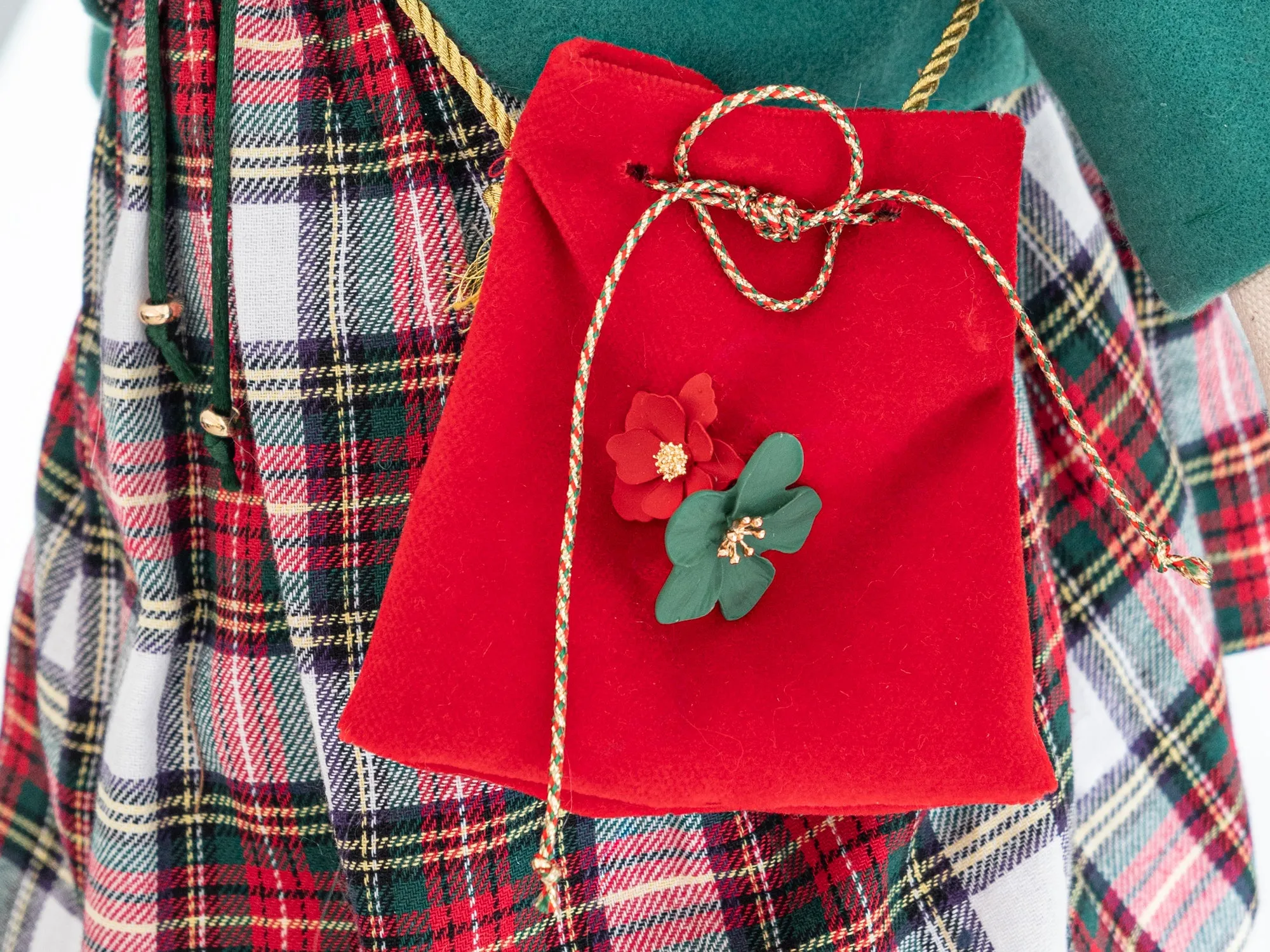 SUSANNE - SANTA'S GREEN CHRISTMAS TARTAN BIMBOM BUNNY