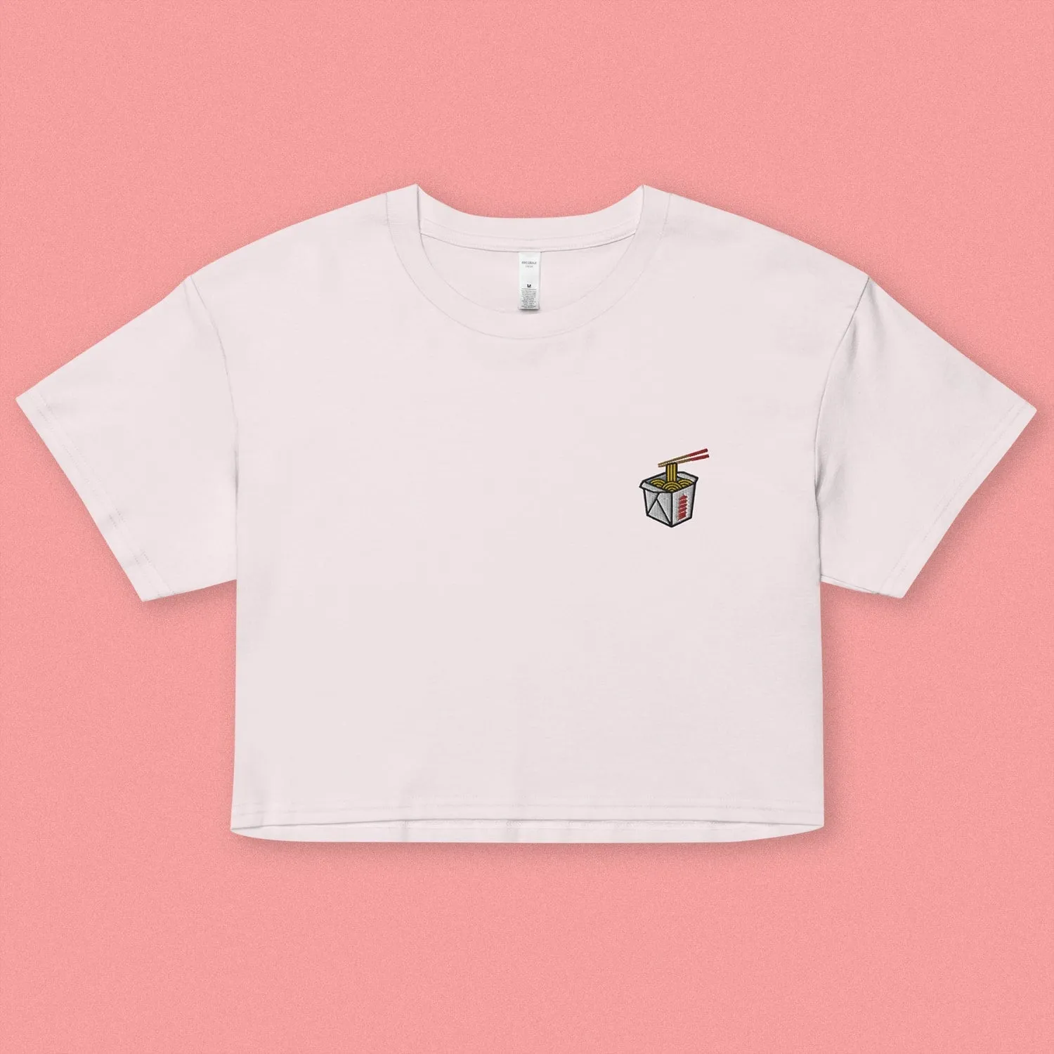 Takeout Box Embroidered Crop T-Shirt