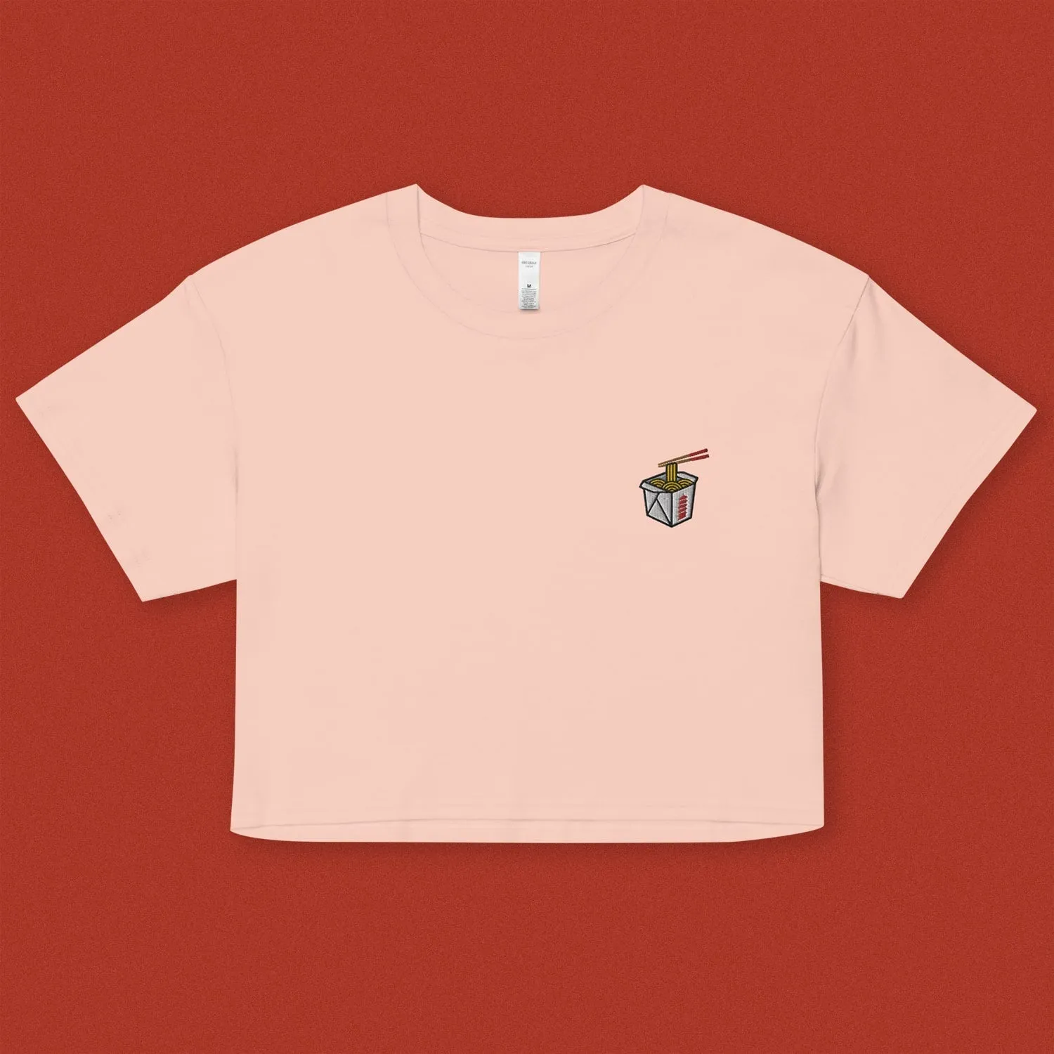 Takeout Box Embroidered Crop T-Shirt