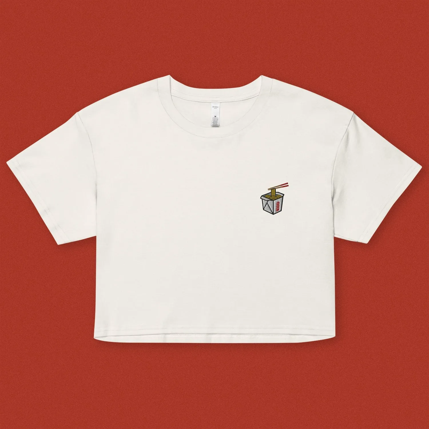 Takeout Box Embroidered Crop T-Shirt