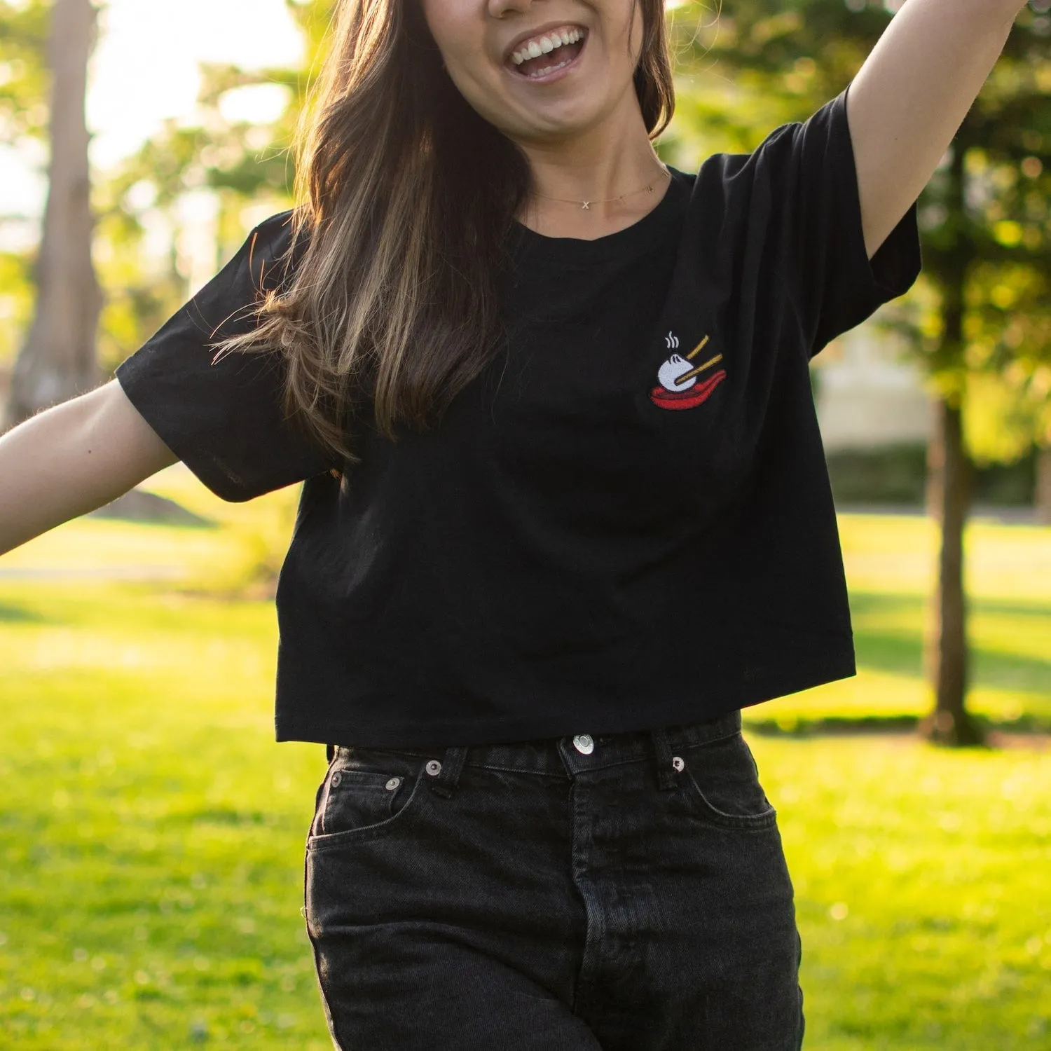Xiao Long Bao Embroidered Crop T-Shirt
